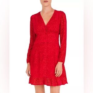 The Kooples
Flocked Leopard-Pattern Mini Dress